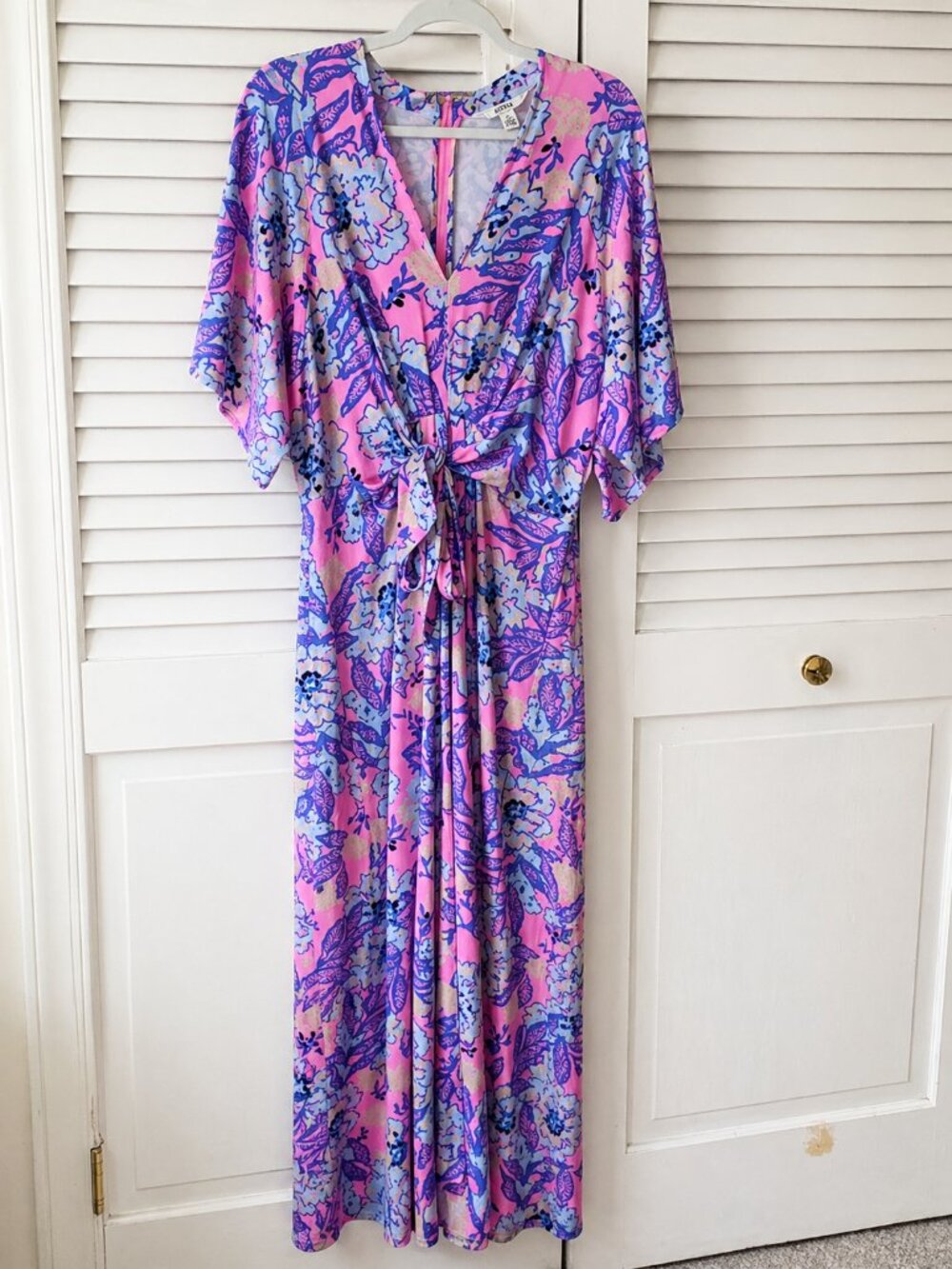 Lilly Pulitzer Wisteria Maxi Dress Size 16 Totally Koalafied Pink Blue Floral - Picture 2 of 7